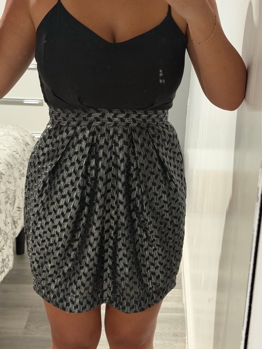Black and silver textured dress